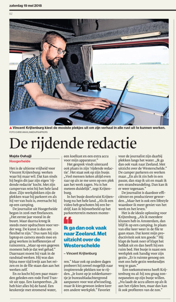 Dagblad BN/DeStem interviewde mij in mei 2018 over mijn Rijdende Redactie.